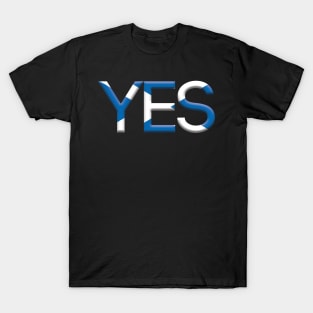 YES, 3D Pro Scottish Independence Saltire Flag Text Slogan T-Shirt